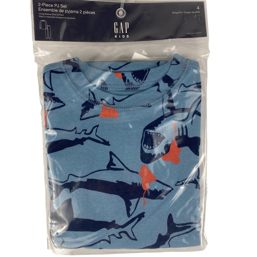 NWT Gap Sharks with Hats Pyjama Set - Size 4